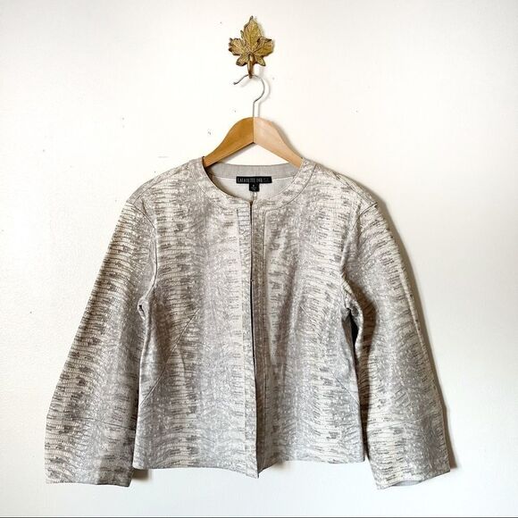Lafayette 148 NY 100% Lambskin Bricen cropped jacket size 8 business casual - Picture 1 of 9